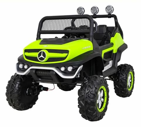 Masinute electrice - Mercedes Unimog - Masinuta electrica verde 4x45W cu telecomanda si roti EVA, 2 locuri