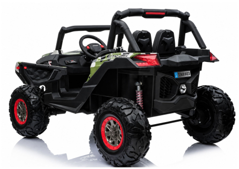 Buggy XMX603 Electric Ride-On pentru copii, 24V (2x12V), 4 motoare 45W, Camuflaj Verde, roti EVA, scaun piele, 3-8 ani [2]