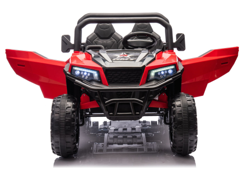 Masinuta electrica 6 roti XB-1038A 4x4 Off-Road pentru copii, 24V 7Ah, 4 motoare 200W, telecomanda, roti EVA, scaun piele, ROSU, 3-8 ani [5]