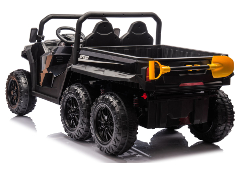 Masinuta electrica 6 roti XB-1038A 4x4 Off-Road pentru copii, 24V 7Ah, 4 motoare 200W, telecomanda, roti EVA, scaun piele, NEGRU, 3-8 ani [3]