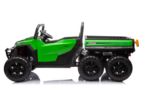 Masinuta electrica Buggy XB-1038A, 6 roti, 24V 7Ah, 4 motoare 200W, scaun piele, telecomanda, Verde, 3-8 ani [2]