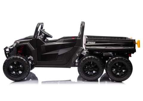 Masinuta electrica 6 roti XB-1038A 4x4 Off-Road pentru copii, 24V 7Ah, 4 motoare 200W, telecomanda, roti EVA, scaun piele, NEGRU, 3-8 ani [2]