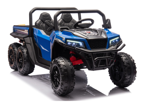 Vehicule electrice copii - Masinuta electrica 6 roti XB-1038A 4x4 Off-Road pentru copii, 24V 7Ah, 4 motoare 200W, telecomanda, roti EVA, scaun piele, ALBASTRU, 3-8 ani
