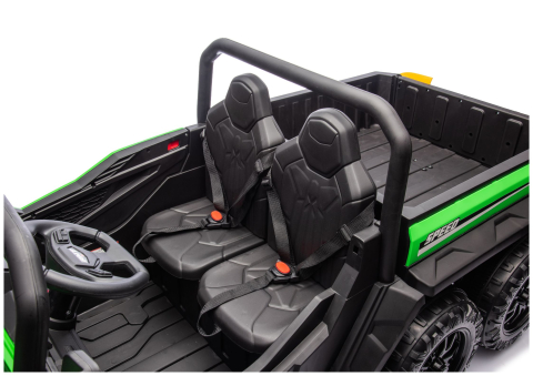 Masinuta electrica Buggy XB-1038A, 6 roti, 24V 7Ah, 4 motoare 200W, scaun piele, telecomanda, Verde, 3-8 ani [9]