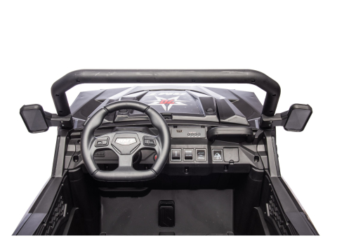 Masinuta electrica 6 roti XB-1038A 4x4 Off-Road pentru copii, 24V 7Ah, 4 motoare 200W, telecomanda, roti EVA, scaun piele, NEGRU, 3-8 ani [9]