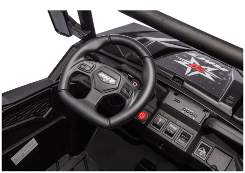 Masinuta electrica 6 roti XB-1038A 4x4 Off-Road pentru copii, 24V 7Ah, 4 motoare 200W, telecomanda, roti EVA, scaun piele, NEGRU, 3-8 ani [10]