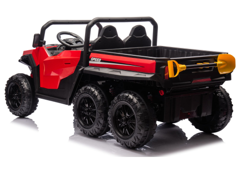 Masinuta electrica 6 roti XB-1038A 4x4 Off-Road pentru copii, 24V 7Ah, 4 motoare 200W, telecomanda, roti EVA, scaun piele, ROSU, 3-8 ani [3]