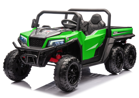 Masinuta electrica Buggy XB-1038A, 6 roti, 24V 7Ah, 4 motoare 200W, scaun piele, telecomanda, Verde, 3-8 ani [1]