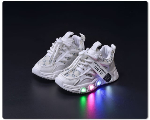 Adidasi albi cu luminite - Seika [3]