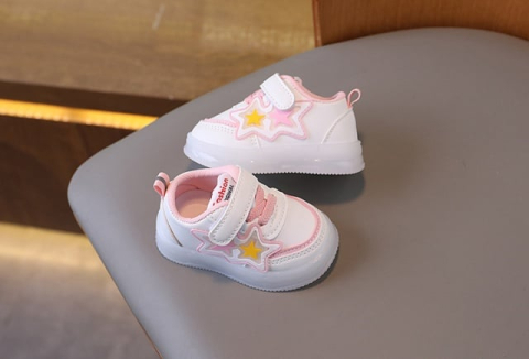 Adidasi albi cu luminite si stelute colorate [2]