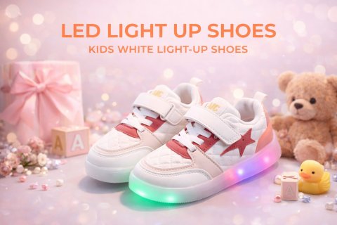 Adidasi - Adidasi albi cu VISINIU cu luminite - Star