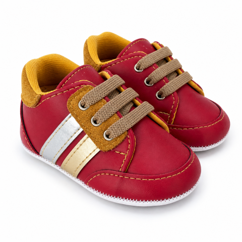 Adidasi - Adidasi bebe cu sireturi red - Pattini