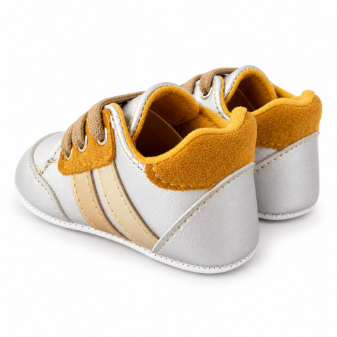 Adidasi bebe cu sireturi silver - Pattini [1]