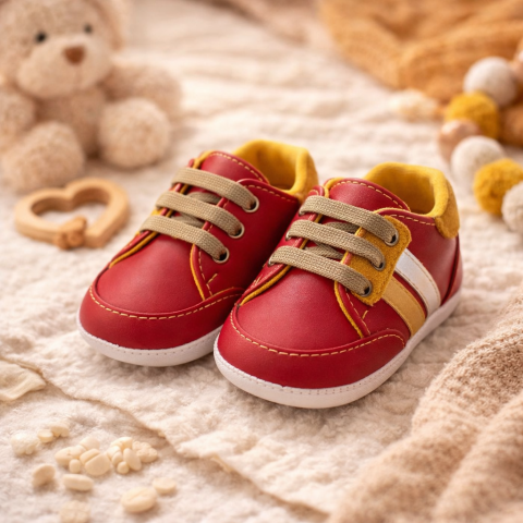 Adidasi - Adidasi bebe cu sireturi red - Pattini