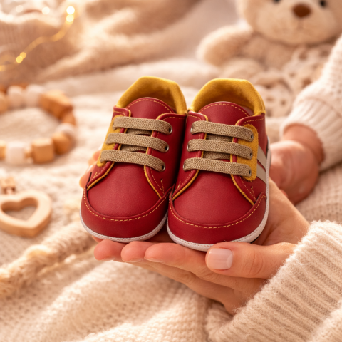 Adidasi bebe cu sireturi red - Pattini [2]