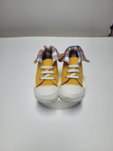 Adidasi bebe galbeni cu interior in carouri Pattini [3]
