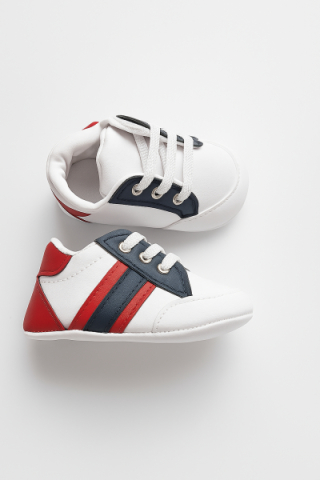 Adidasi bebe unisex Pattini albastru cu rosu si alb comozi [1]