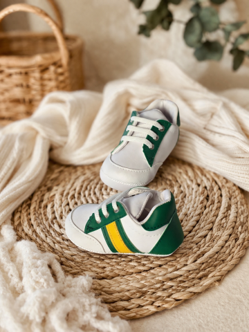 Adidasi bebe baieti Pattini verde cu galben si alb comozi [1]