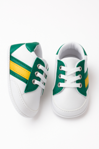 Adidasi - Adidasi bebe baieti Pattini verde cu galben si alb comozi
