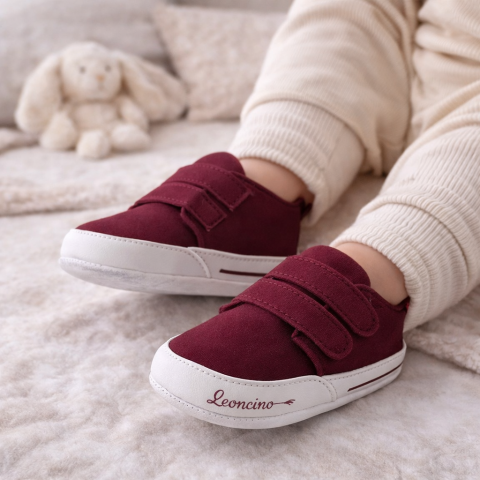 Adidasi bebelusi bordo cu scai talpa moale leoncino [3]