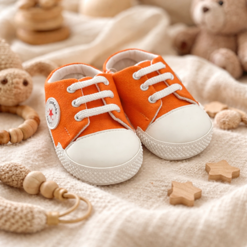 Adidasi bebelusi LEONCINO portocaliu sireturi [5]