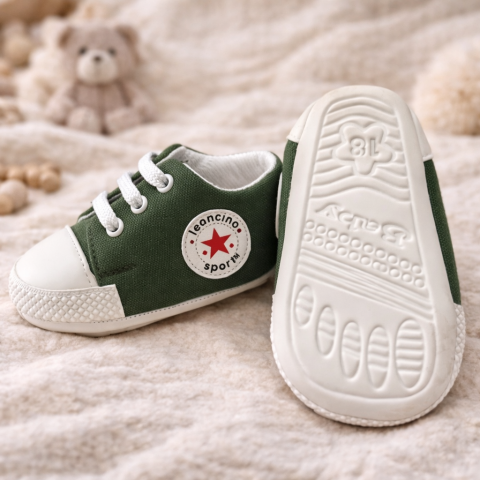 Adidasi bebelusi LEONCINO verde sireturi [2]