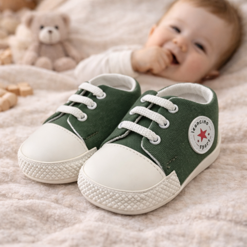 Adidasi bebelusi LEONCINO verde sireturi [1]