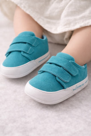 Adidasi bebelusi turcoaz cu scai talpa moale Leoncino [1]