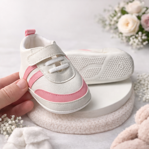 Adidasi BEBLUX alb/roz pentru bebelusi [1]