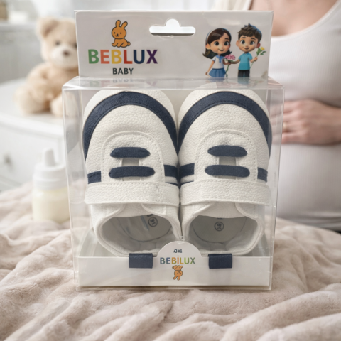 Adidasi BEBLUX alb negru pentru bebelusi [1]