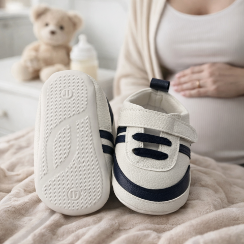 Adidasi BEBLUX alb negru pentru bebelusi [2]