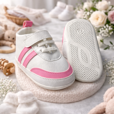 Adidasi BEBLUX alb/roz pentru bebelusi [1]