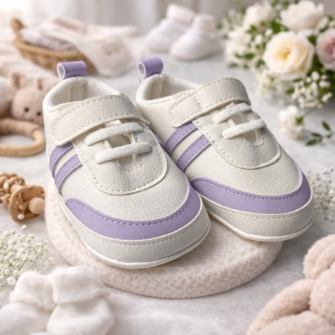 Adidasi BEBLUX alb/mov pentru bebelusi [2]