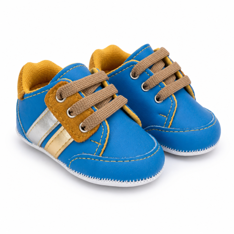 Adidasi - Adidasi blue bebe cu sireturi - Pattini