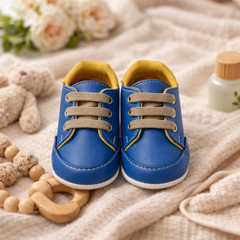 Adidasi - Adidasi blue bebe cu sireturi - Pattini