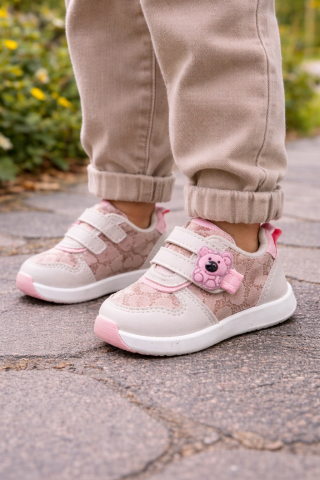 Imbracaminte, incaltaminte - Adidasi CREM pentru fetite - Pink Teddy