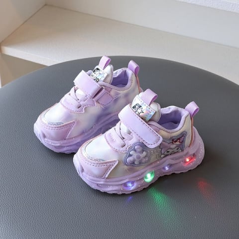 Imbracaminte, incaltaminte - Adidasi cu luminite in nuante lila - Cute Doll