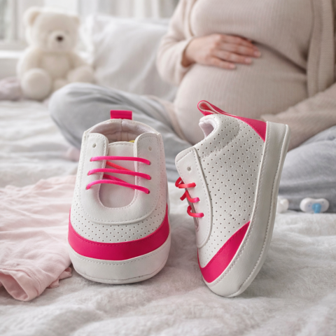 Adidasi - Adidasi Funny alb roz sireturi colorate