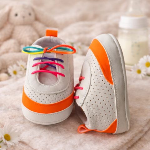 Adidasi Funny portocaliu sireturi colorate [2]