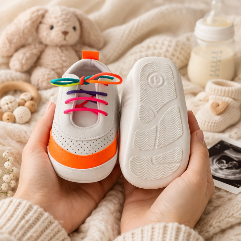 Adidasi - Adidasi Funny portocaliu sireturi colorate