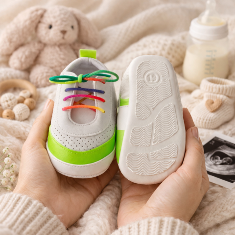 Adidasi Funny verde sireturi colorate [2]