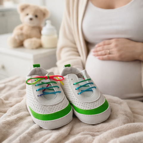 Adidasi - Adidasi Funny alb-verde sireturi colorate