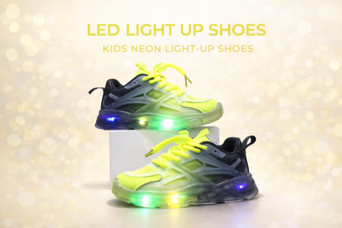 Adidasi - Adidasi in degrade, NEGRU cu VERDE neon, cu luminite - Lilka