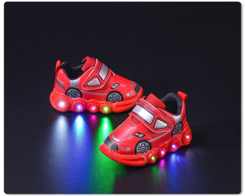 Adidasi rosii cu luminite - Car [3]