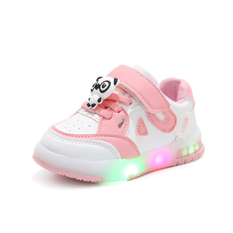 Adidasi ROZ cu ALB cu luminite - Panda [2]
