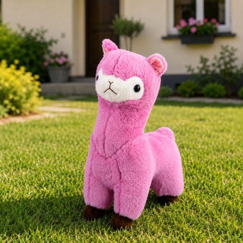 Alpaca Lama din Plus Roz Moale si Pufoasa 28 cm, 3 ani+ [4]