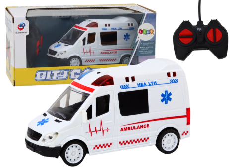 Jucarii cu telecomanda (RC) - Ambulanta cu telecomanda Lumini si Sunete Alb