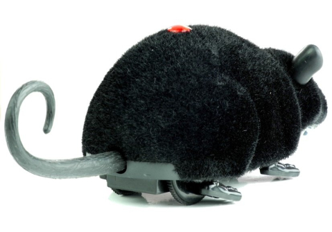Animale R/C Soarece negru cu roti pentru farse, 8 ani+ [2]