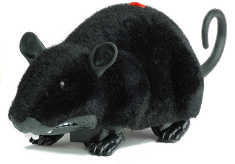 Animale R/C Soarece negru cu roti pentru farse, 8 ani+ [1]