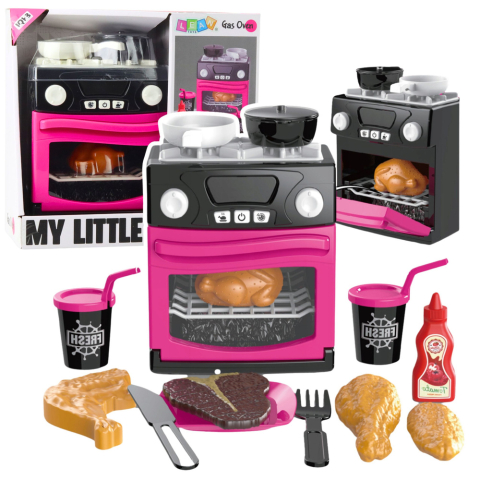 Aragaz de Jucarie cu Cuptor, Accesorii, Lumini si Sunete, Roz [1]